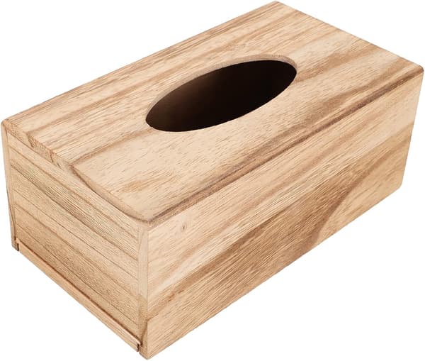 Firkantet servietholder med trælåg, rektangulær servietholder til ansigtsservietter, toiletpapirholder til bondegård, servietdispenser til spisestue