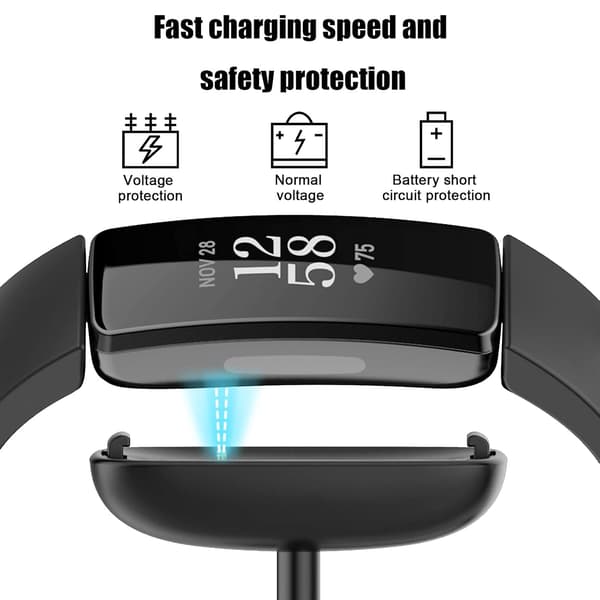 [2-pak] Opladerkabel til Fitbit ACE 3, Erstatningsopladerkabeltilbehør til Fitbit Inspire 2 og ACE 3 2-pak 1.0 ft 2-Pack 1.0 ft