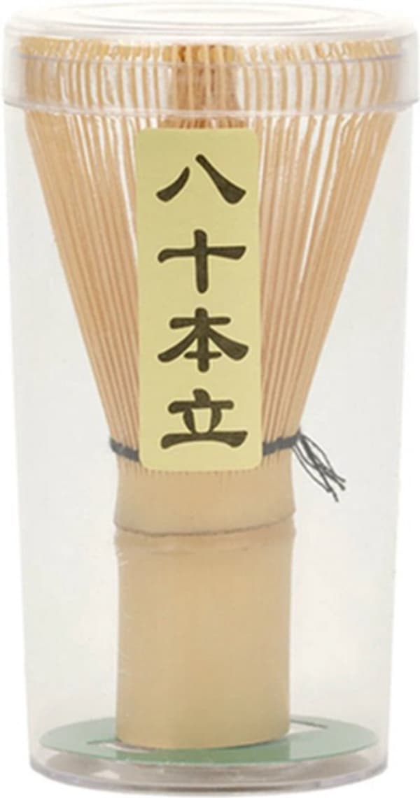 Premium 3-delt Matcha Ceremoni Sæt – Bambuspiskeris, Holder & Ske Brun