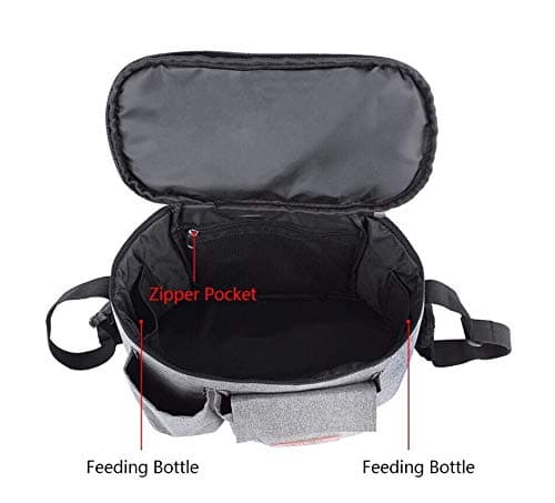 Barnevognsarrangør Barnevogn Buggy Bag Baby Universal Multifunksjonell Oppbevaringsveske (Grå stjerne)
