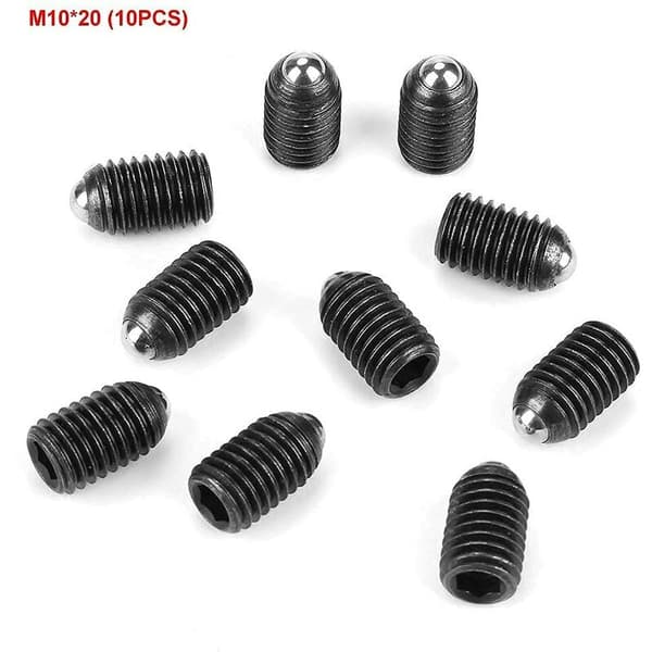 10 pcs M10 Threaded Carbon Steel Ball Plungers Rgls Black Spring Plungers with Hex Socket (M1020)