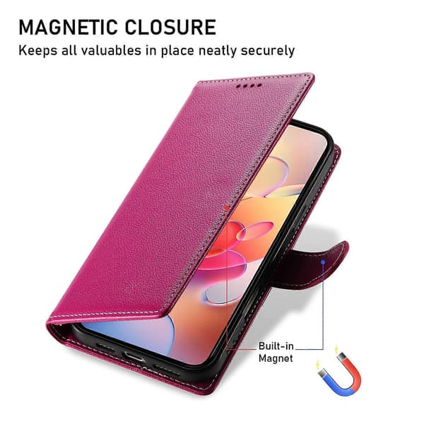Magnetisk Litchi Læderpung Etui med Håndledsrem til Samsung Galaxy A17 5G[JUN]