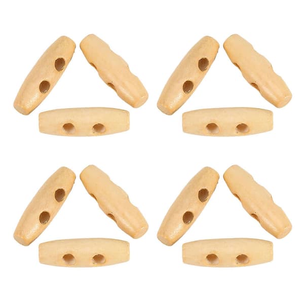 50 kpl/erä Nappi Puu 2 reikää Takki Duffle Toggle Puu Sarvi Ompelu Neulonta Napit 30mm