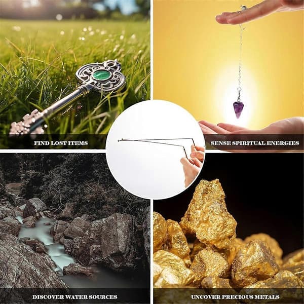 Copper Rod Spiritual and Divination Pendulum Mat Kit Compatible with Divination Water, Energy Leakage[LD]
