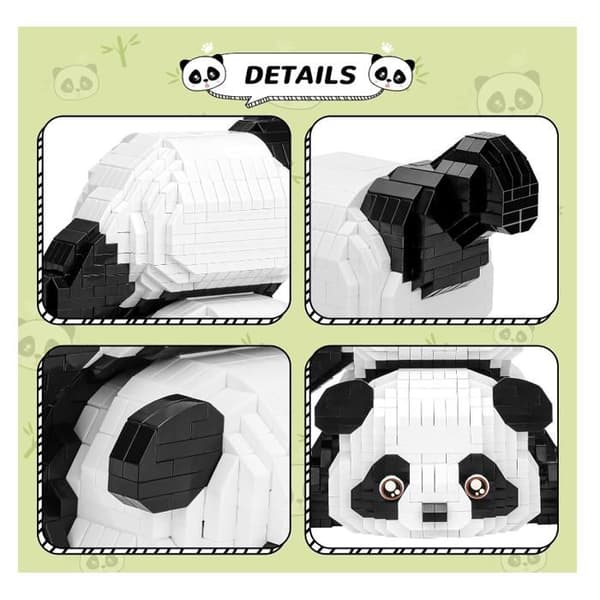 Panda Ideas - Sæt med 1325 mini-byggeklodser - Dyr - Til voksne og piger i alderen 10 til 12 år[YJD]