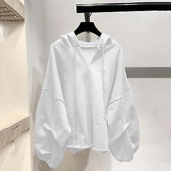 Oversize Hettegenser for Kvinner Fritidsgenser med Hette Topp for Jenter Kvinner Mamma Kjæreste (M Hvit) Hvit M White M