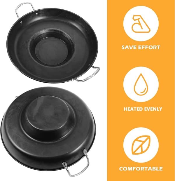 Forhåndskrydret non-stick støpejernspanne - 32 cm, multifunksjonell stekepanne for hjemmelaget mat og biff