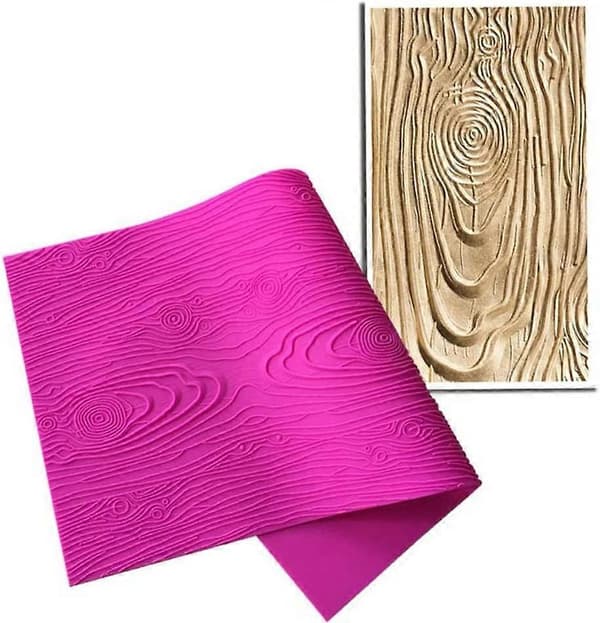 Træimitation Fondant Impressionsmåtte Silikone Kage Blondeform Kage Teksturmåtte Rosa BLM-23