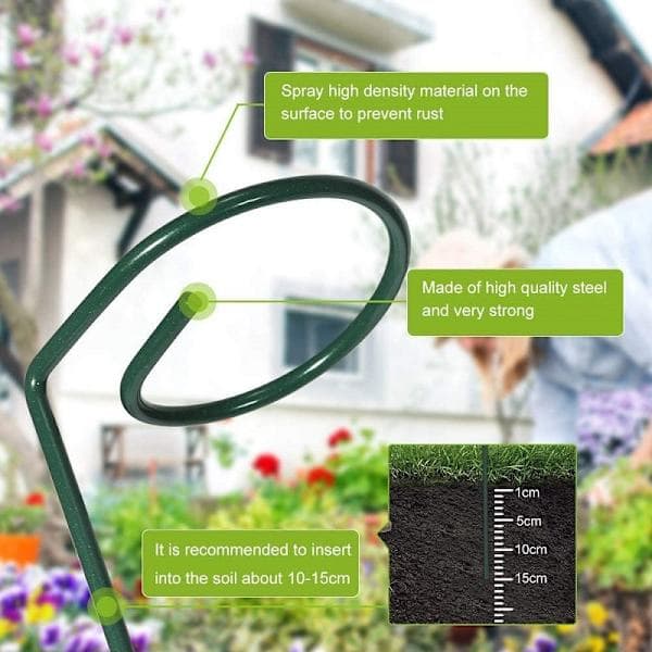 8 stk. plantestøtter, runde grønne støtter til planter, hjælp dine planter