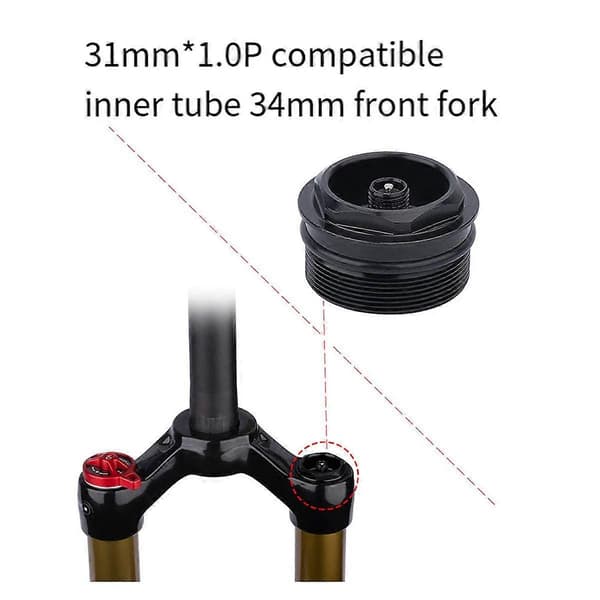 Cykel Forgaffel Ventilmøtrik Cykel Luftgaffel Hætte Montering Gevind 31xP1.0mm Ventilkerne Cykeldel