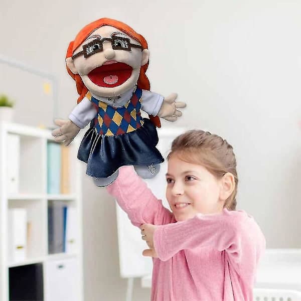 Jeffy Doll Soft Plush Toy Hand Puppet Prank Doll with Working Mouth A