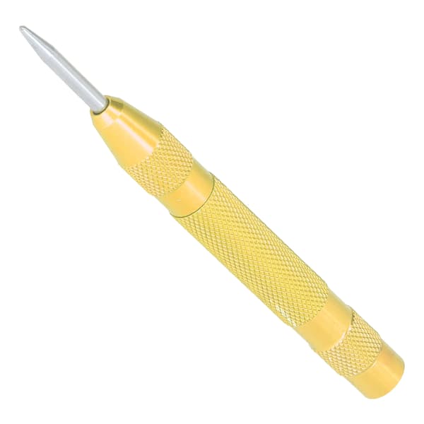 Adjustable Power Center, Punch Tool, Hardened Steel, Removable Tip, Yellow