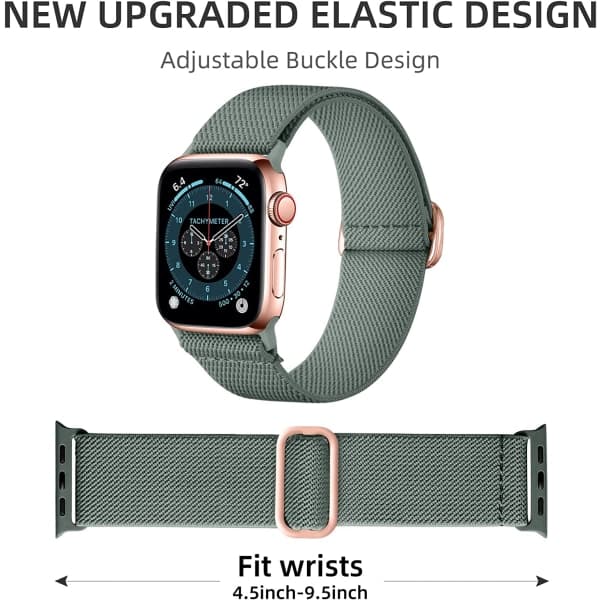 Elastiske nylon solo loop-reimer kompatible med Apple Watch 3-pakning 38mm/40mm/41mm 3pcs 5 38mm/40mm/41mm