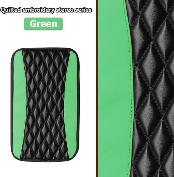 Leather Car Armrest Pad (Green), Waterproof Seat Armrest Pad, Comfortable Car Accessories