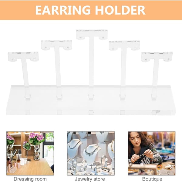Flerlags Akryl Ørering Display Stand Smykke Organizer Desktop Opbevaringsstativ til Kvinder