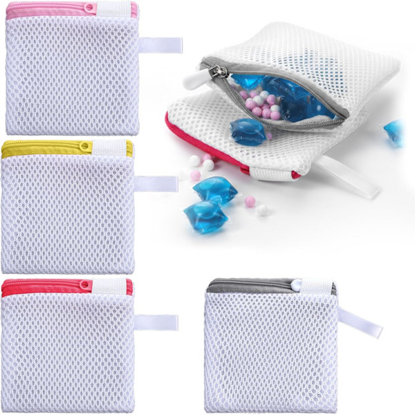 4 STK Vaskeposer i netting for