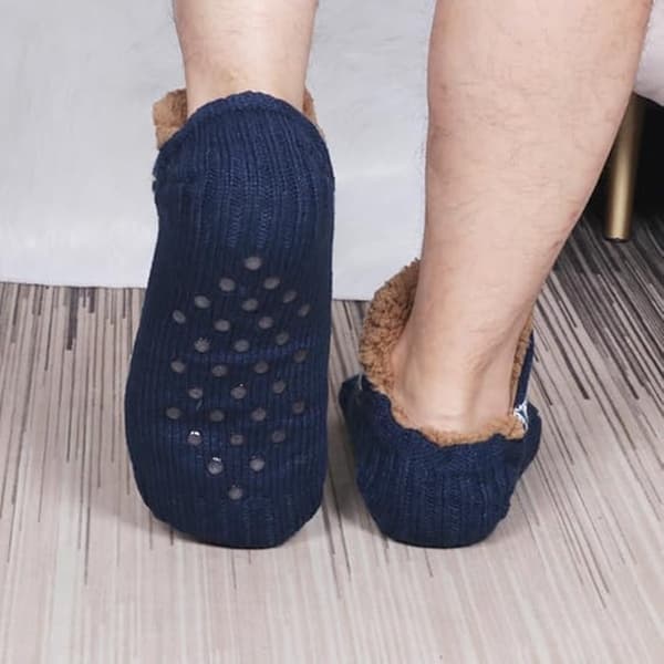 Slippers, Indoor Socks, Non-Slip, Warm & Soft Knitted, 1 Pair, Size 39-42/26cm, Blue, Thermal