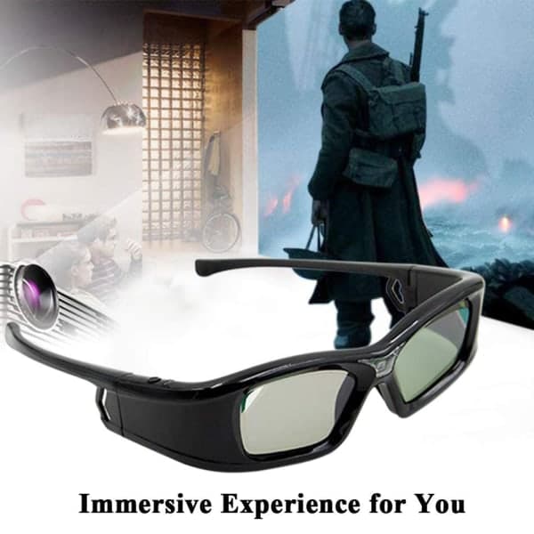 Ultra-Clear HD DLP-Link 3D Active Rechargeable Shutter Glasses for All 3D DLP Projectors