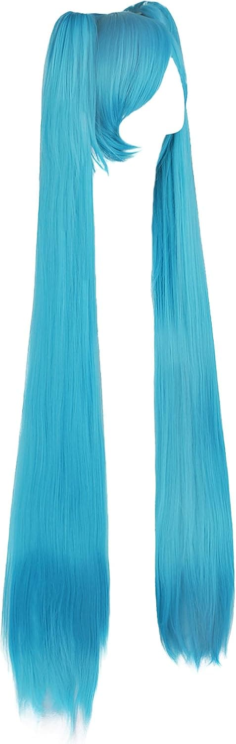 Hästsvansar Rak Lång Festkostym 120cm Cosplay Peruk (Cyan Blå) blå blue