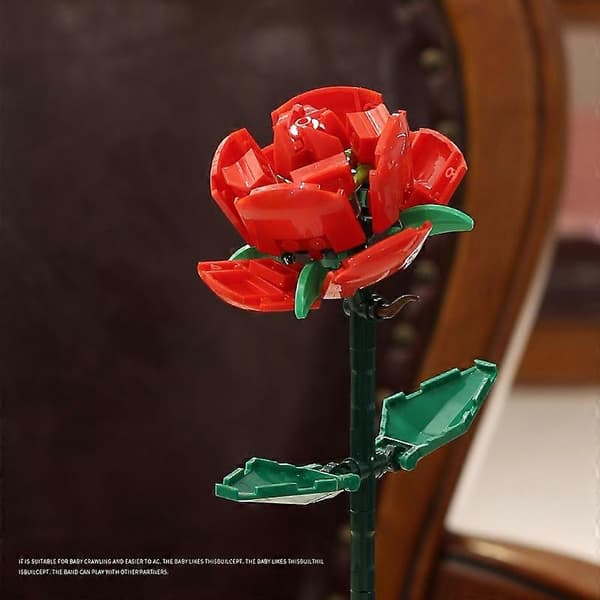 Rosblomma rakennuspalikkakukka kokoonpano kuolematon kukka