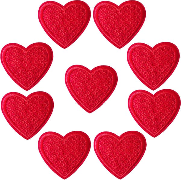 Embroidered Red Heart Iron-On or Sew-On Patch