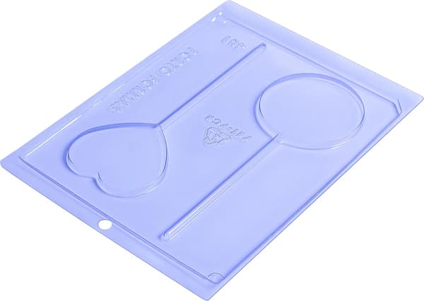 Praline Slikkepind Cirkel, Hjerte - Chokoladeform - Porto Formas 431 Transparent transparent