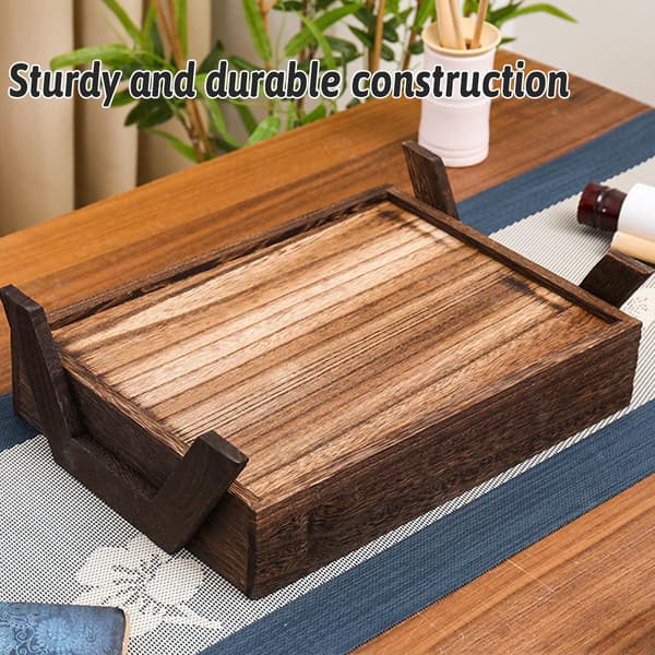 Small Solid Wood Household Tray, Tea Tray, Square Shape, Coffee and Food Serving Tray