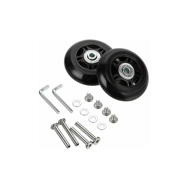Sæt med 2 erstatningshjul til kuffert med aksler Sort 40mm 18mm universalhjul til kuffert