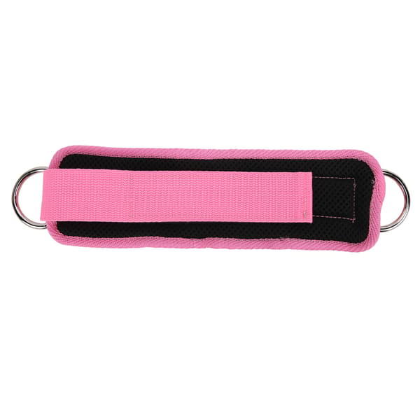 Exercise Foot Straps for Cable Machine Double D-Ring Adjustable Neoprene Ankle Straps (Pink)