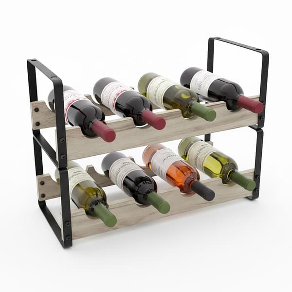 Vinreol, industriel stil, rummer 8 flasker