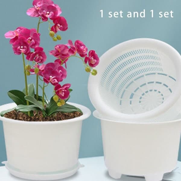 Root Control Flower Pot Large Flower Pot Resin Pot Creative Breathable Flower Pot Black