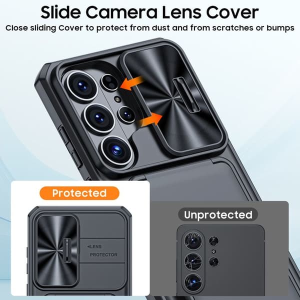 Galaxy S26 Ultra Mobile Case - Wallet with Card Holder (4 cards), Protective Case and Stand, Full PC Case - Black