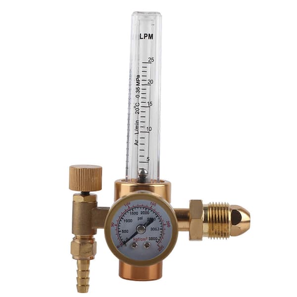 Argon Pressure Reducer Gas Flow Meter All Brass G5/8 Male Thread CGA580 Connection