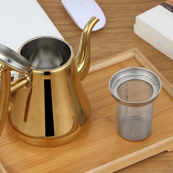 Tekande Infuser Tefilter Rustfrit Stål Net Genanvendeligt Bryg Te til Familie og Venner Hjemmebrug