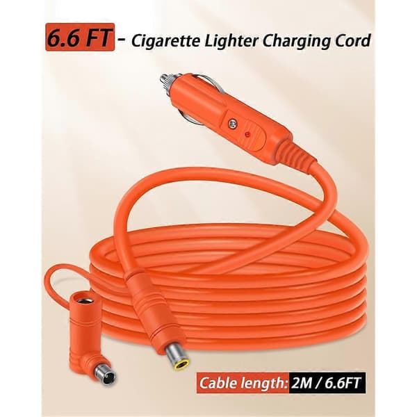 14AWG bilopladerkabel 2M til Jackery bærbar kraftstation Explorer 3000 2000 1500 med DC7909/8020-stik