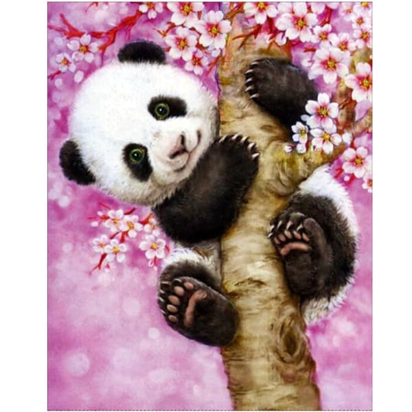 5D Diamantmalingssett Søt Panda Mønster 30x40cm, Diamantbroderi