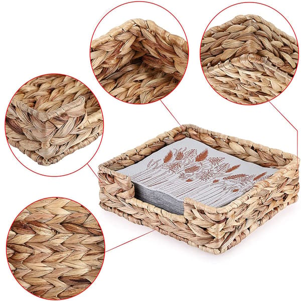 Water Hyacinth Guest Towel Holder for Bathroom, Napkin Baskets for Dining Room