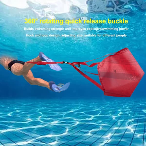 Swim Strength Training Belt - 360° Rotating Swim Parachute - Increase Swim Resistance for Effective Swim Workouts