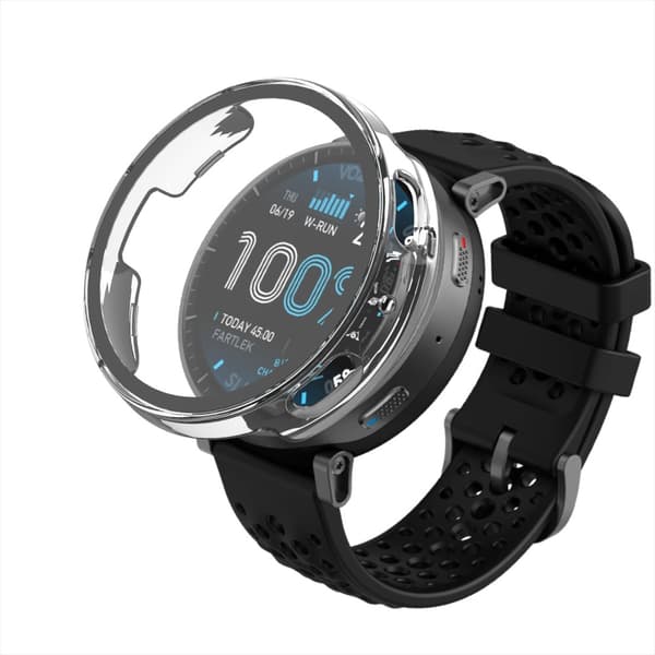 Skyddsfodral för Amazfit Active Max med skärmskydd i härdat glas (rosa)
