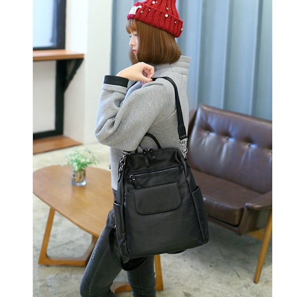 Women's Backpack, Student School Bag, Leather Backpack, Shoulder Bag