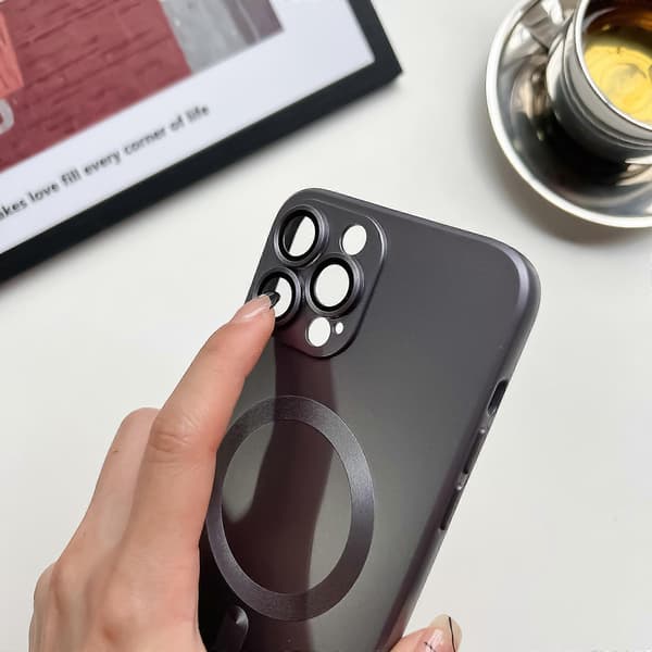 iPhone 16 Pro mobilskal metallfärg för Apple 16 mobilskal Imagsafe magnetisk sug skyddande skal iPhone 16 Pro grå