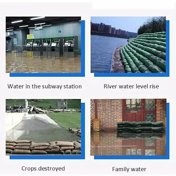 8-pack Canvas Sandbags, Heavy Duty Reusable Flood Protection for Garages, Basement Doors, and Windows, Green