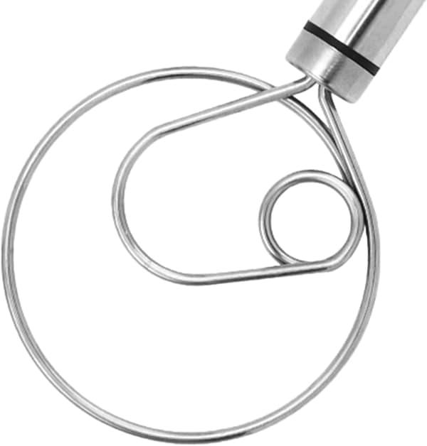 Danish Dough Whisk Hand Bread Mixer Stainless Steel Baking Accessory Hand 1 Dutch Bread Whisk for Cake Pastry Biscuit Pizza