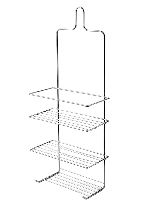 CARL SILVER Bathroom Shelf with 3 Shelves and 2 Hooks, 18.5x10x47.5 cm