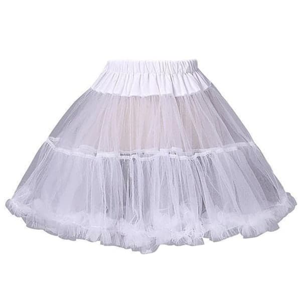 Kvinner Jenter Volang Kort Underskjørt Solid Hvit Farge Fluffy Boble Tutu Skjørt P