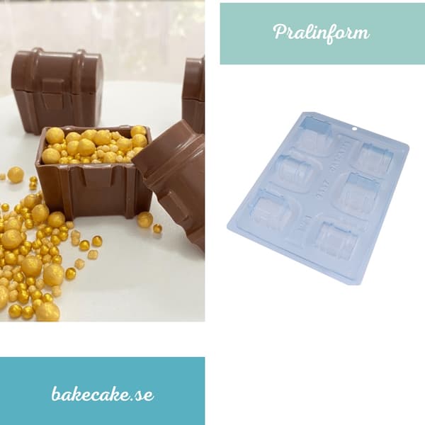 Pralinform Låda Sjokoladeform - BWB 9557 - Spesiell 3-delt form Transparent transparent