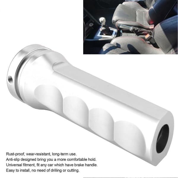 Universal Handbrake Handle Sleeve Non-Slip Handbrake Cover Car Accessory (Silver)