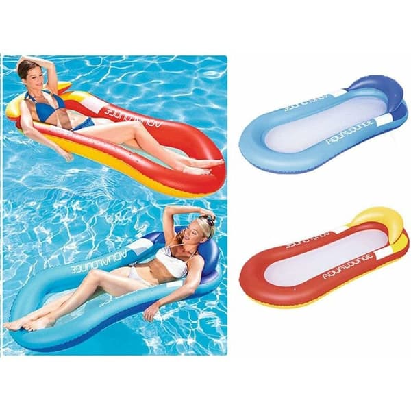 Perfect bath hammock with inflatable pool mattress for the headboard (noble blue, 150, 70, 30 cm)