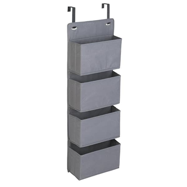 Tatkraft, Cozy - Hanging Door Storage with Four Compartments Gray gray