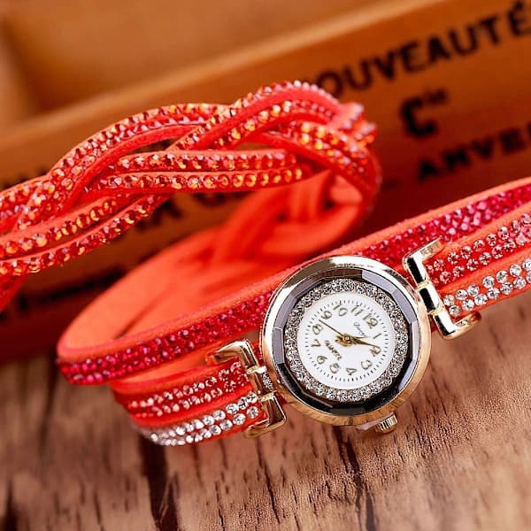 Kvarts Klokke Rhinestone Armbåndsur BLÅ blå